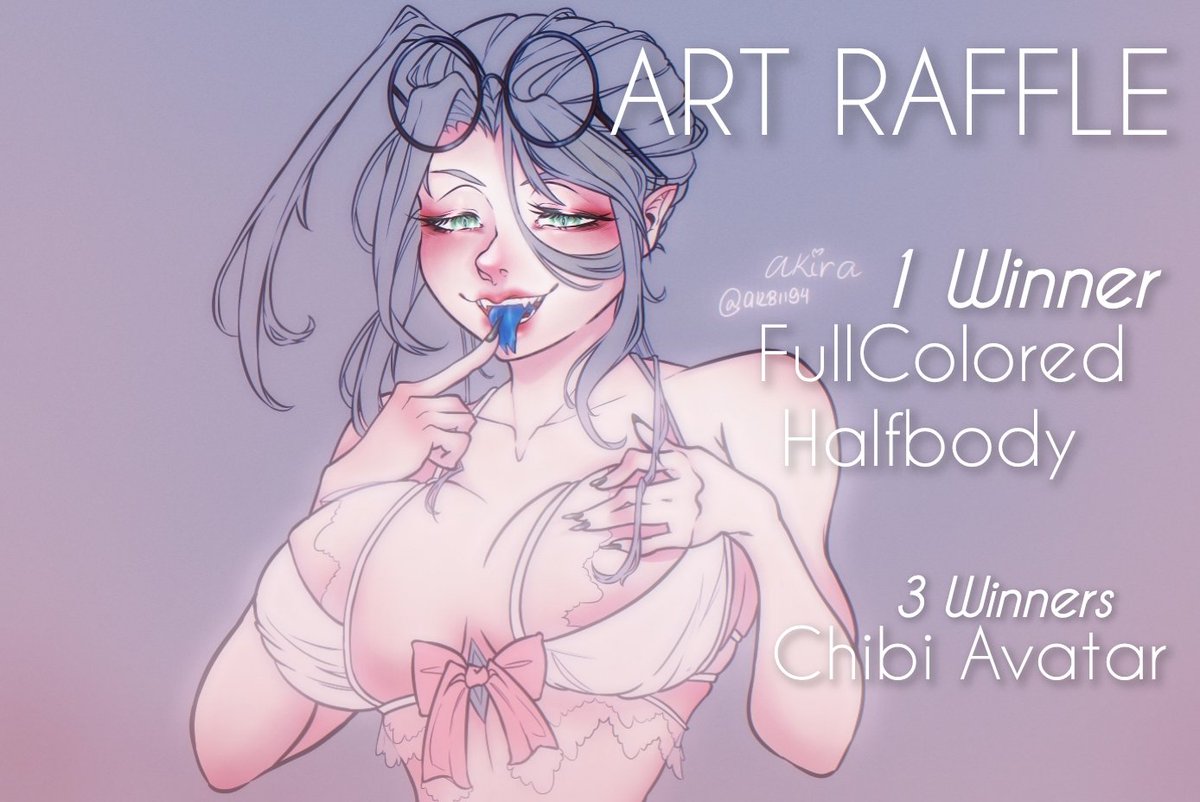 ✨️ART RAFFLE✨️ 📌《 FullColored Halfbody 》 📌《 Chibi Avatar 》 RULES. • Follow me @ak81194 • Like + RT • Tag your friend to participate!! The raffle ends when reach 700 followers or more! 💖 Thank you so much and Good Lucky!! 💚🍀 Twitch: twitch.tv/kanratan/