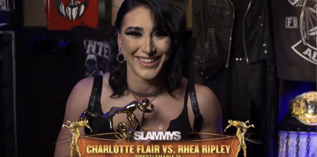rhea won three slammys in three different categories 
- female superstar of the year 
- match of the year with charlotte 
- faction of the year with tjd 
queen shit