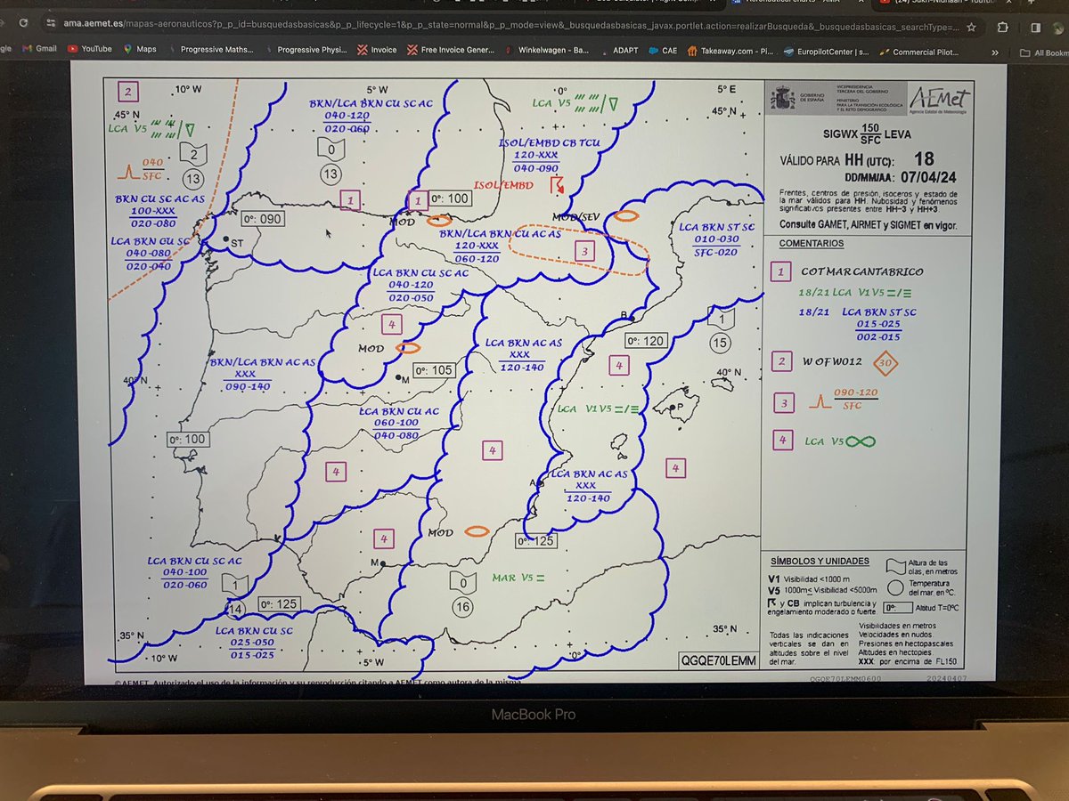 Alexdonosoo's tweet photo. @AEMET_Esp buenas tardes, revisando el SIGWX para España de las 18UTC, aparece un código junto al símbolo de viento en superficie, del cual no he encontrado significado en la GUÍA MET. ¿Podrían aclararme el significado de lo remarcado en rojo? (Cuadro N°2)

Muchas gracias! https://t.co/lNaPvcG9zN