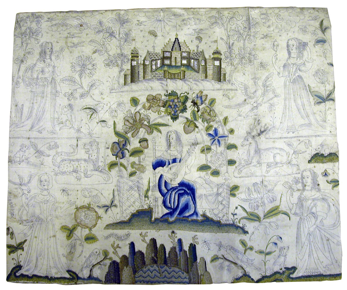 Some unfinished needlework from 17th century #England   
For all of us with unfinished projects. It happens.   

It happened then too.

(Art Institute Chicago: ref no. 1966.430)