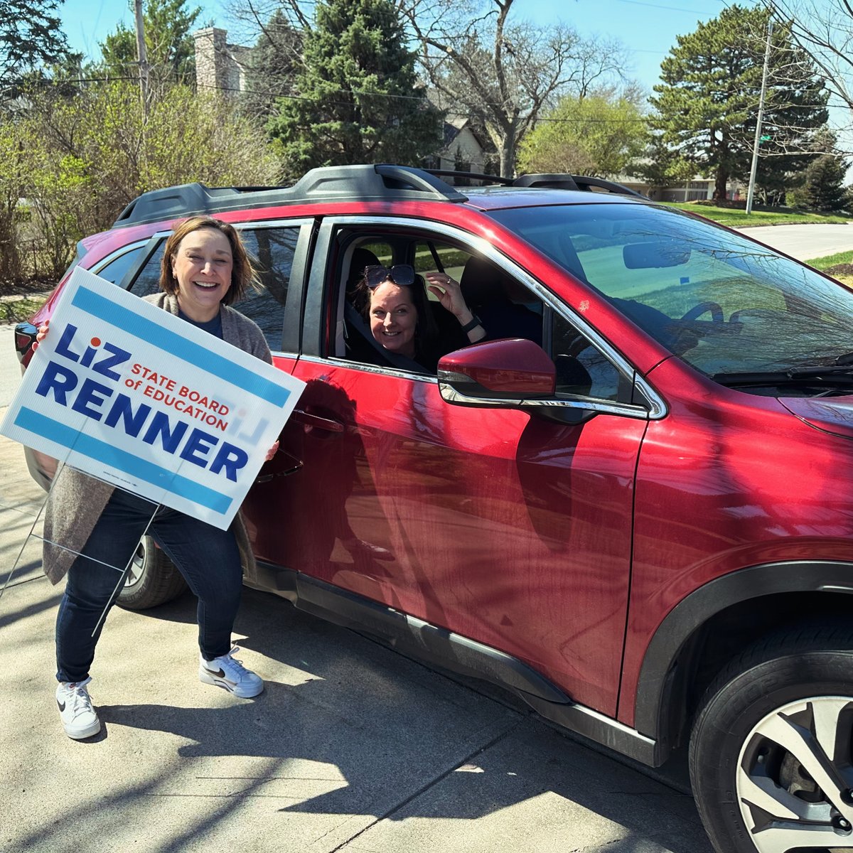 Handed out yard signs on Saturday & as always, I'm grateful for the support -- but especially when the support comes from a teacher. They know what's on the line if we don't have thoughtful & drama-free decision-makers on the State Board of Education. Let's do this!