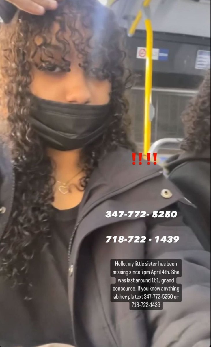 BRONX/NYC MISSING CHILD: One of my former students is missing. If you might know anything please contact her family. (Shared with permission, please repost)