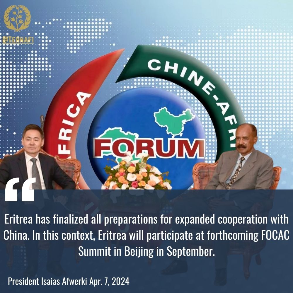 President Isaias met with Chinese Envoy, highlighting mutual benefits and Eritrea's readiness for expanded cooperation. Eritrea will join the FOCAC Summit in Beijing this September. #Eritrea #China #FOCAC shabait.com/2024/04/07/pre…