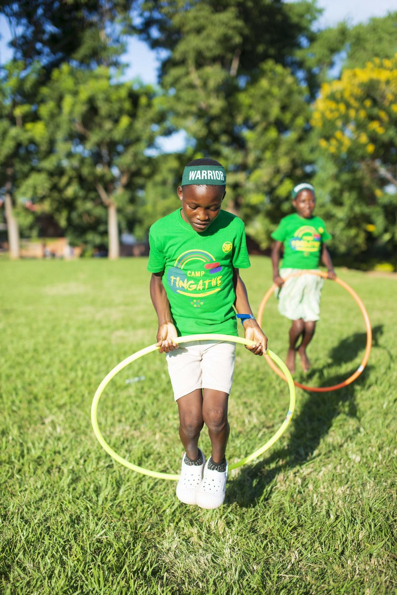 SPORTS & EXERCISE are integral parts of our camp experience, teaching our warriors the importance of staying active. From friendly games like hula hooping to structured activities, physical activity is a vital to managing type 1 diabetes at Camp Tingathe 💜#T1DAfrica 
cc: @PIH