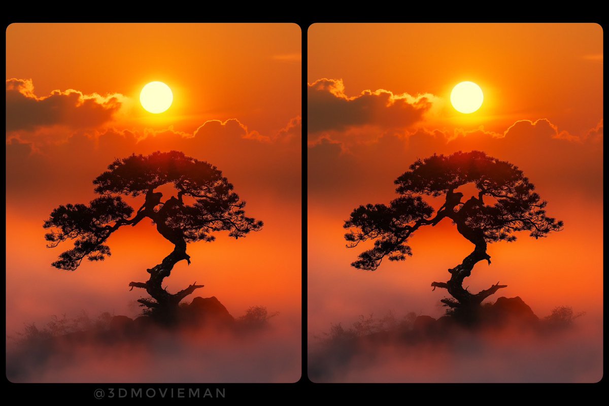 “Daybreak Through The Fog” #stereoscopic #AIphotograph 

#stereoscopy #synthography #midjourneyArt #AIart #AiArtSociety #AIArtGallery #generativeart