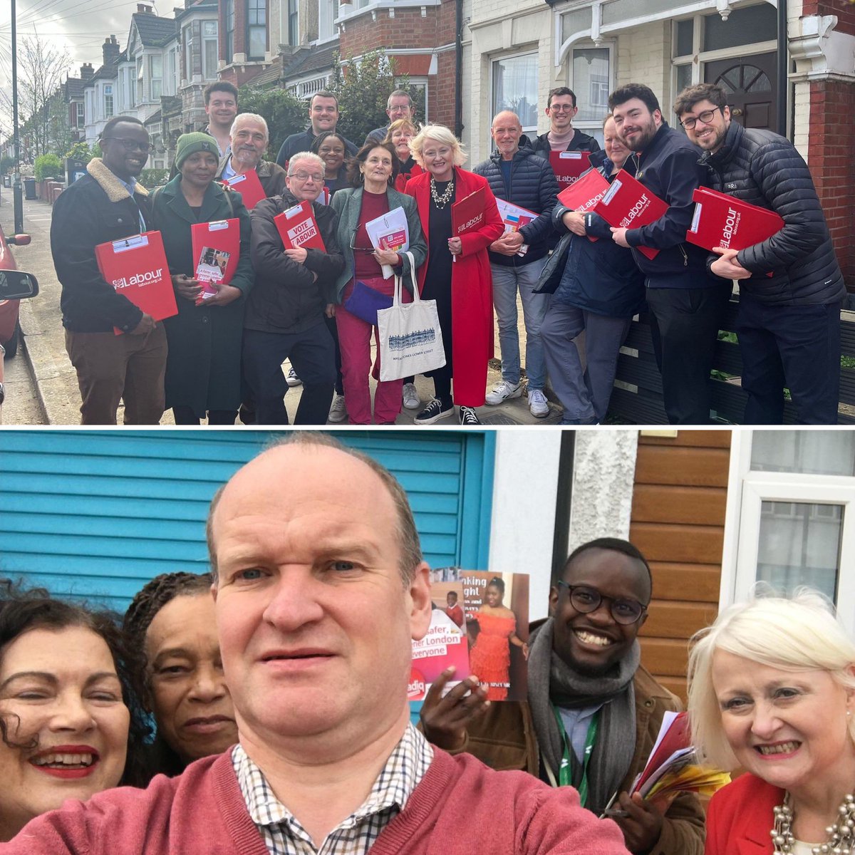 A weekend well spent campaigning for our mayor @SadiqKhan & @LeonieC. Choice couldn’t be clearer: four more years for a mayor who has provided free school meals to all primary children & frozen #TfL fares, or a bigoted candidate who has voted against those things. 🌹 #VoteLabour