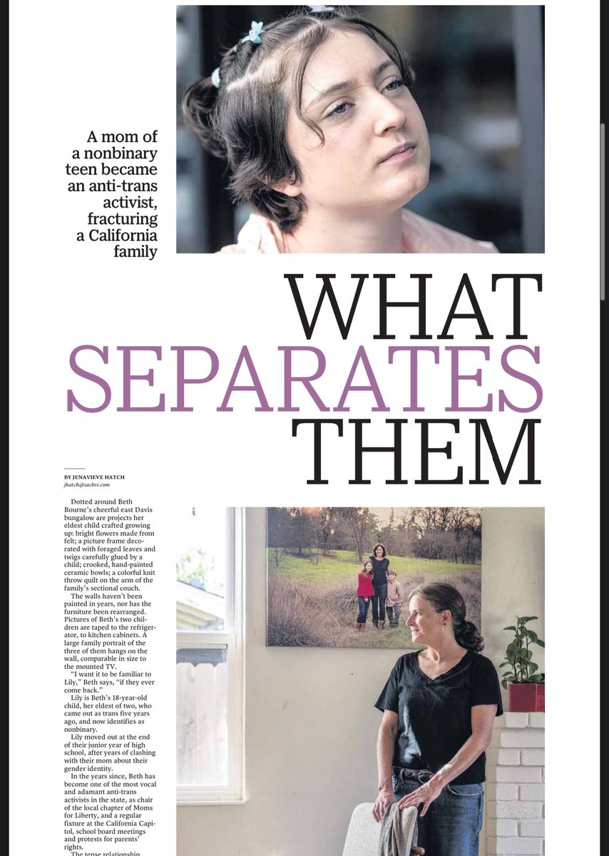 In todays @sacramentobee print edition our story on a Davis non-binary teen and her anti-trans mother that broke up their relationship. Story by @jenavievehatch Listen to their story here. amp.sacbee.com/news/local/art…