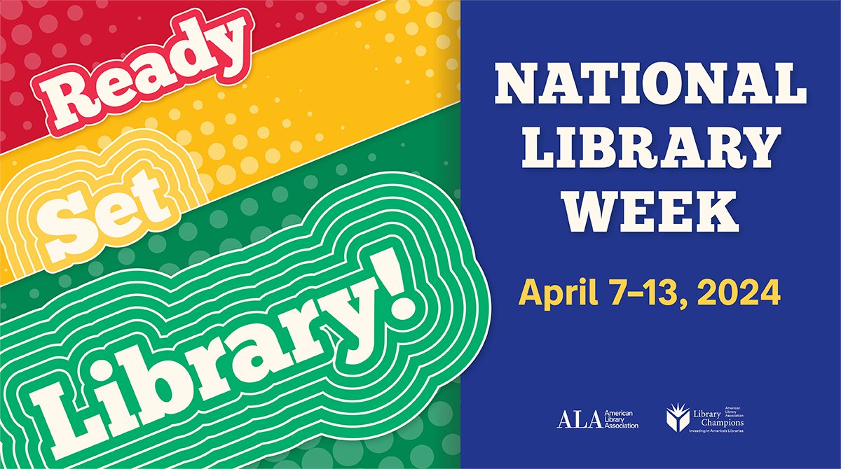 Our favorite week of the year starts today! ➡️ Learn more about #NationalLibraryWeek and how you can participate at: ilovelibraries.org/national-libra… Ready, Set, Celebrate!
