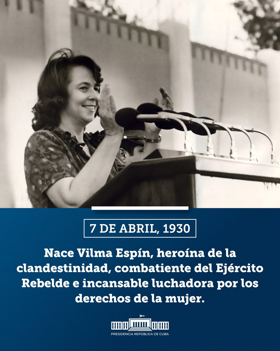 Muchos días de mi vida pienso en ella, cada vez con más respeto y admiración. Cuán grande fueron sus batallas. Las mujeres cubanas le agradecemos tantos triunfos! Y le debemos aún otros más. ¡Gloria a Vilma!