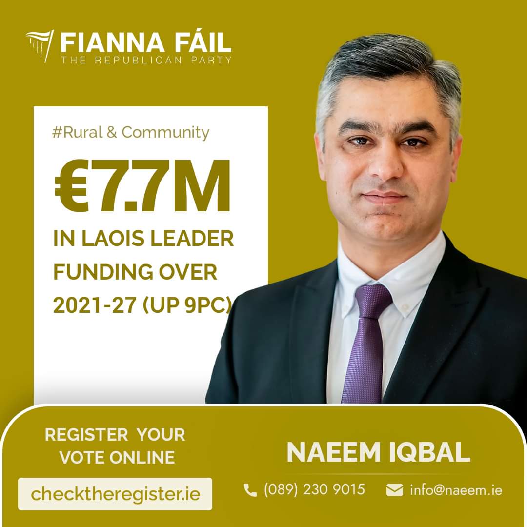 #FiannaFail #LeaderFunding #DeliveringForLaois #DeliveringForIreland #Rural #Community #Development