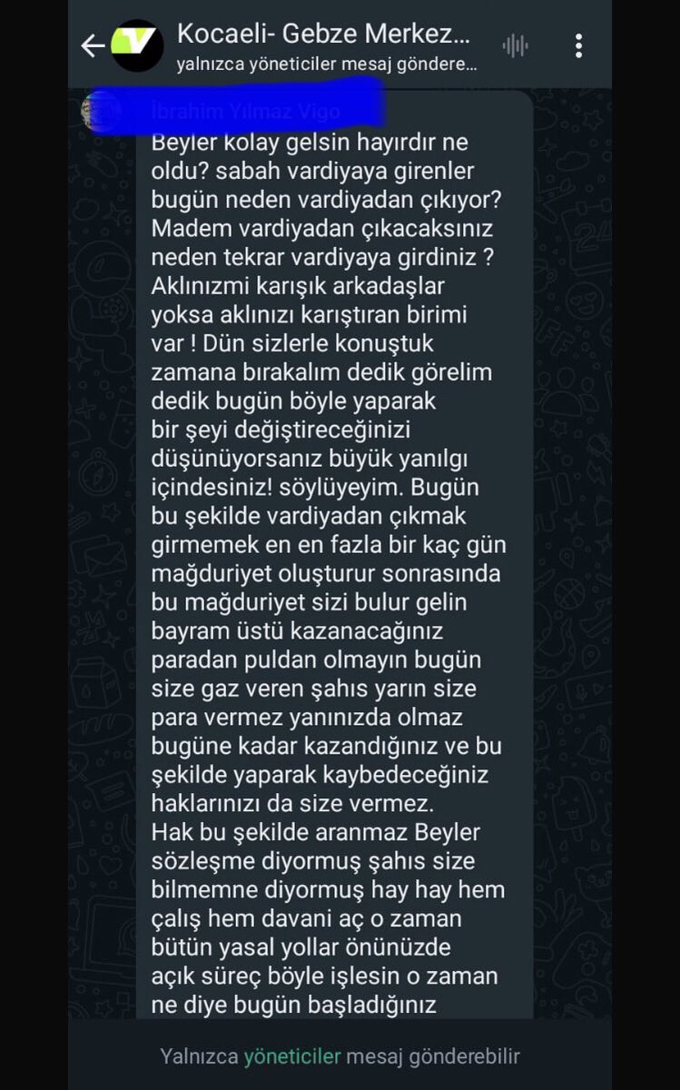 Hak aramak suç değildir. Dün çatıştığımız koşullarda çalışmak istiyoruz. Direnen kurye arkadaşlarımız yasal haklarını kullanıyorlar. İşçileri tehdit edeceğinize sorunları çözün. #vigo #getir #vigoboykot #getirboykot #vigodadirenişvar