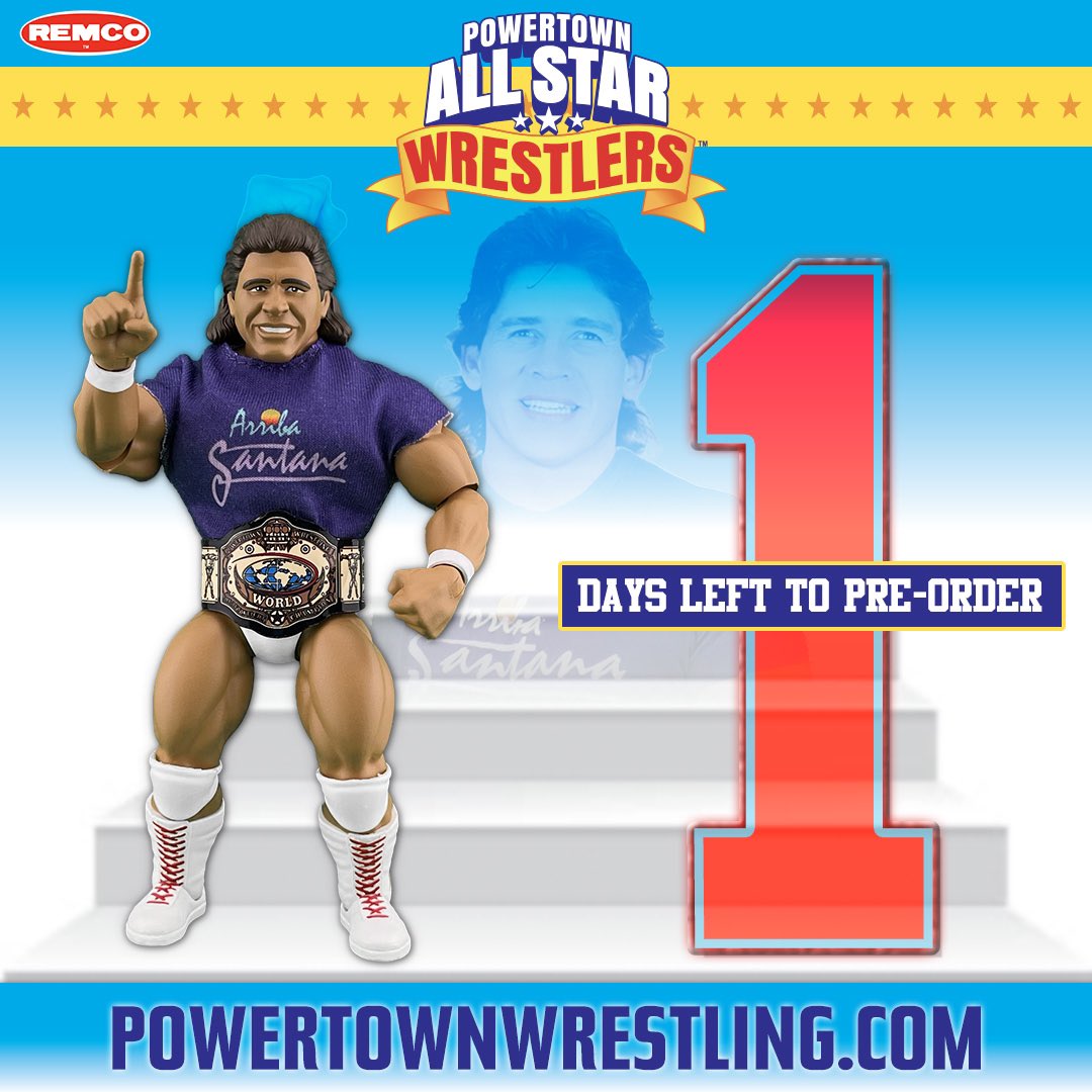 🌟 1 DAY LEFT to Pre-Order Your Remco PowerTown AllStar Wrestlers! 🌟 📆 Closing Date: Monday, April 8, 2024, at 12 pm, noon EST Pre-order now through powertownwrestling.com and be part of the action-packed excitement!