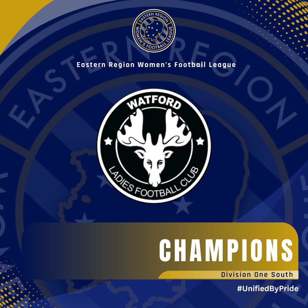 💥 𝐂𝐇𝐀𝐌𝐏𝐈𝐎𝐍𝐒! Congratulations to @Watford_Dev who have been crowned Division One South Champions for the 2023/24 Season! See you in the Premier Division next season! #UnifiedByPride