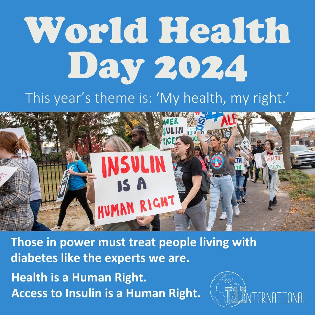 It's World Health Day! Access to insulin is a human right. Patients should be treated as the experts they are, & must be engaged with in better, more meaningful ways by decision-makers, health providers, etc! Let's use today, & every day, to continue advocating for #insulin4all!