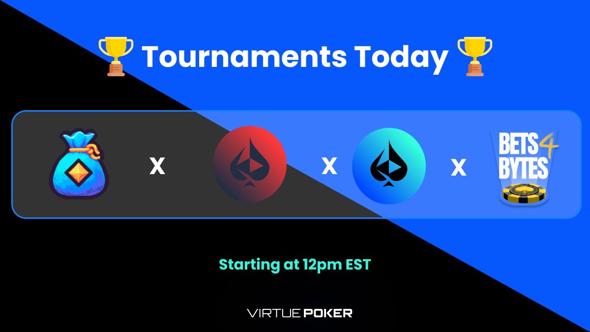 🏆 Over $10k GTD Across Multiple Community Tournaments Today We have an action packed day today with several communities hosting events today: $100 @bagcoinorg $BAG Citizen Freerolls 🔗Link 1: virtue.poker/tournament/2d0… ⏰Start Time: 3pm EST 👉Registration:To register, players…