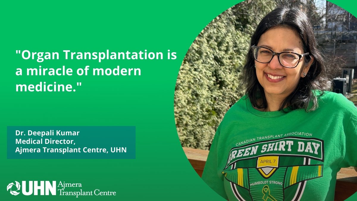 Ajmera Transplant Centre UHN (@uhntransplant) on Twitter photo Today is Green Shirt Day. 💚
We asked members of of team transplant why green shirt day is important for organ donation and transplantation.
<a href="/GreenShirtDay/">Green Shirt Day</a> <a href="/TrilliumGift/">Trillium Gift of Life Network (Ontario Health)</a> <a href="/UHN/">University Health Network</a>
#GreenShirtDay #OrganDonation #Transplant #BeADonor #OrganDonor #GiftOfLife #OrganDonationAwareness Today is Green Shirt Day. 💚
We asked members of of team transplant why green shirt day is important for organ donation and transplantation.
<a href="/GreenShirtDay/">Green Shirt Day</a> <a href="/TrilliumGift/">Trillium Gift of Life Network (Ontario Health)</a> <a href="/UHN/">University Health Network</a>
#GreenShirtDay #OrganDonation #Transplant #BeADonor #OrganDonor #GiftOfLife #OrganDonationAwareness