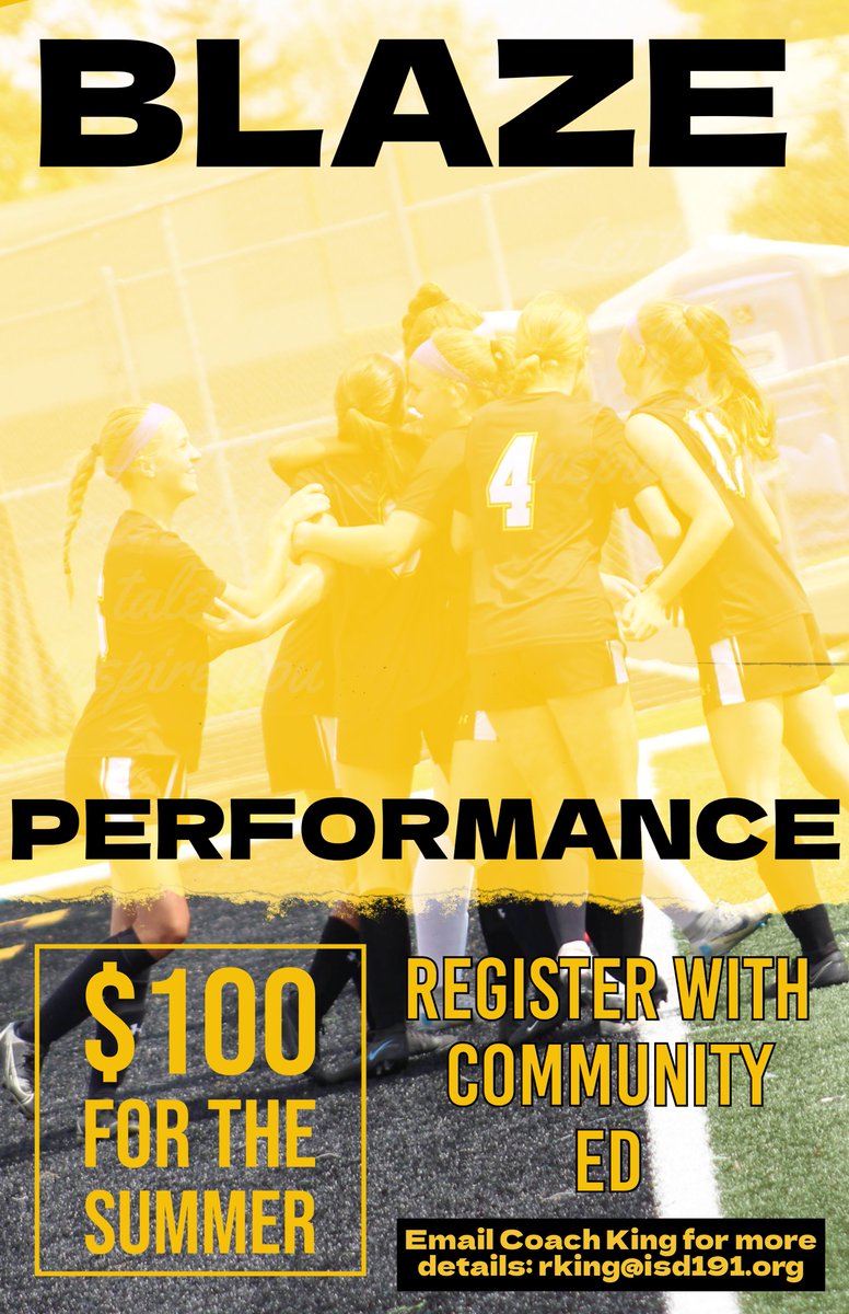 🚨🚨 Don't forget to get registered for Summer Blaze Performance! 🟡⚫️