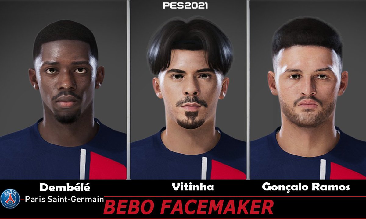 >#eFootballPES2021<
#PSG
--------------------------------------
link: bebofacemaker21.blogspot.com/2024/04/blog-p…
--------------------------------------
#eFootball2024 #eFootball #pes21 #FC24
#Dembélé 🇫🇷- #Vitinha 🇵🇹 - #Gonçalo_Ramos 🇵🇹
#France #Portugal @FrenchTeam @selecaoportugal #ChampionsLeague