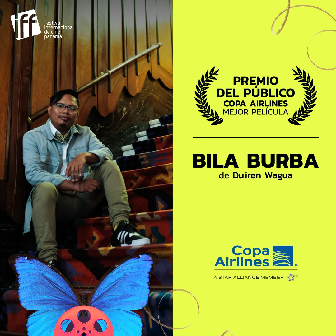 #CineEsVida y anunciamos a la película ganadora del premio del público @copaairlines 'Bila Burba', del director Duiren Wagua ¡Felicitaciones para todo el equipo! #ViveElIFFPanama #IFFPanama #Panama