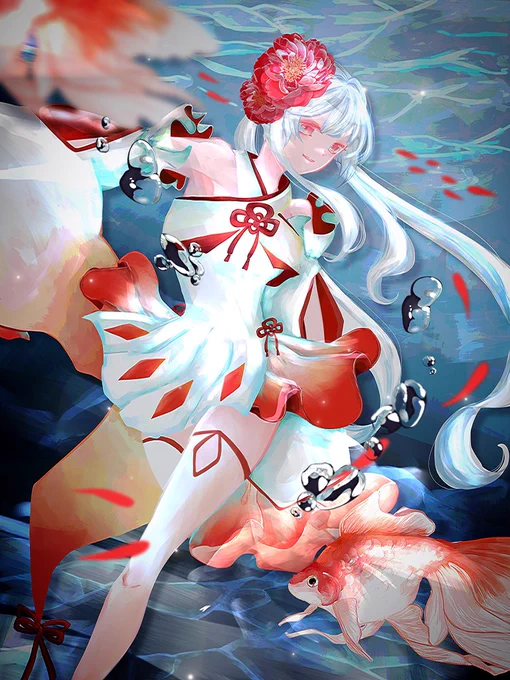 最近モチーフは描いてても金魚まともに描いてないなーと思い立った⇽ 