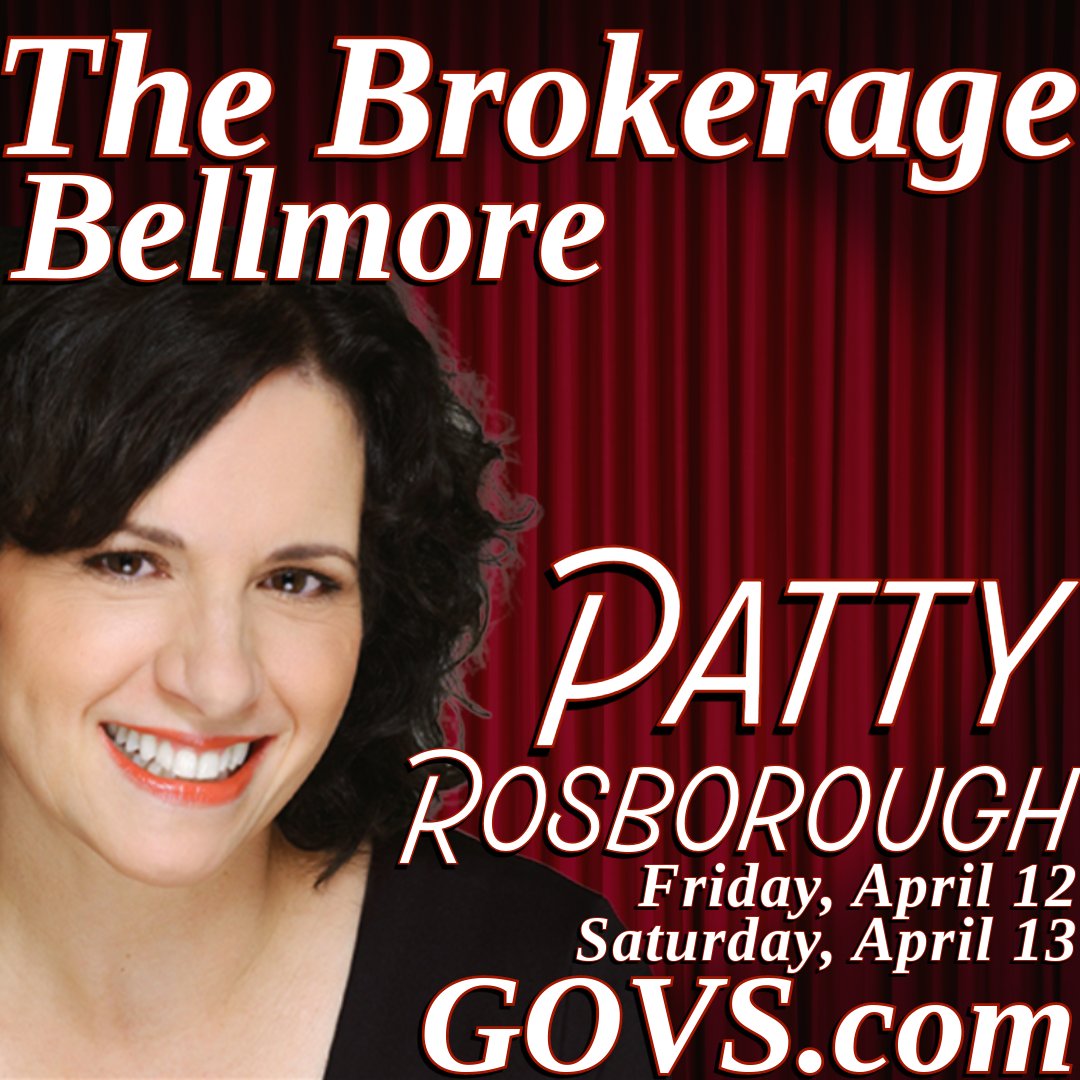 Friday and Saturday in Bellmore! Don't miss the one and only Patty Rosborough at The Brokerage! Get tour tickets at GOVS.com #longisland #comedy #laugh #haha