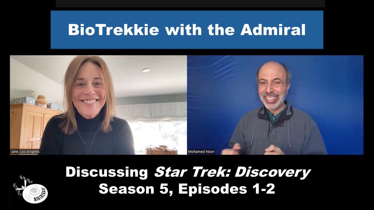 Join @thejaynebrook and me at 1pm today (we'll be in the live chat), or anytime thereafter, to hear our review of science and production in Star Trek Discovery S5E1-2! youtube.com/watch?v=NWcnuM… #BioTrekkie #StarTrekDiscovery