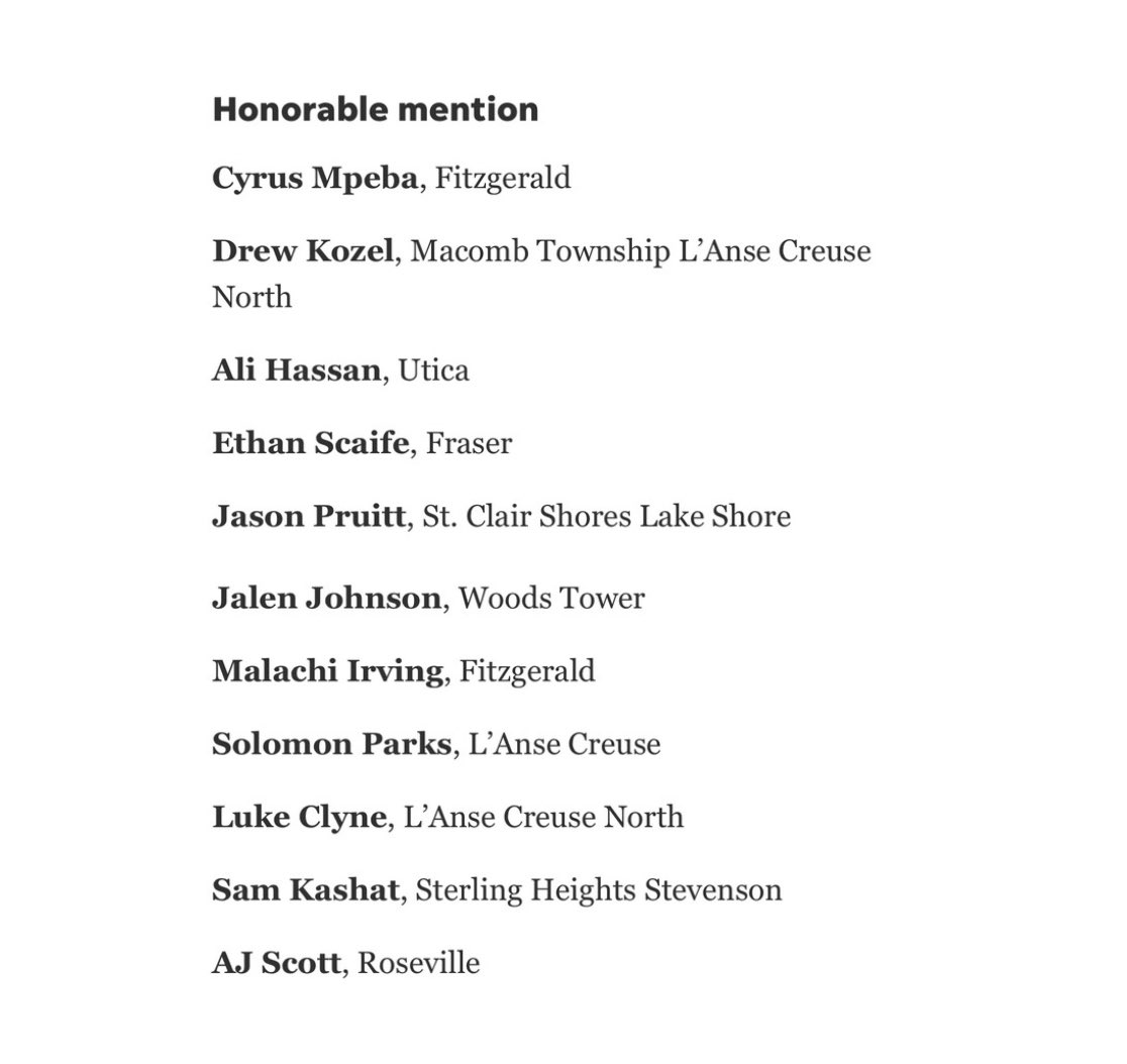 Congrats Anthony “AJ” Scott Jr on being names All East Honorable Mention by the Detroit Free Press! Being recognized for the hard work is awesome! #TRUTH