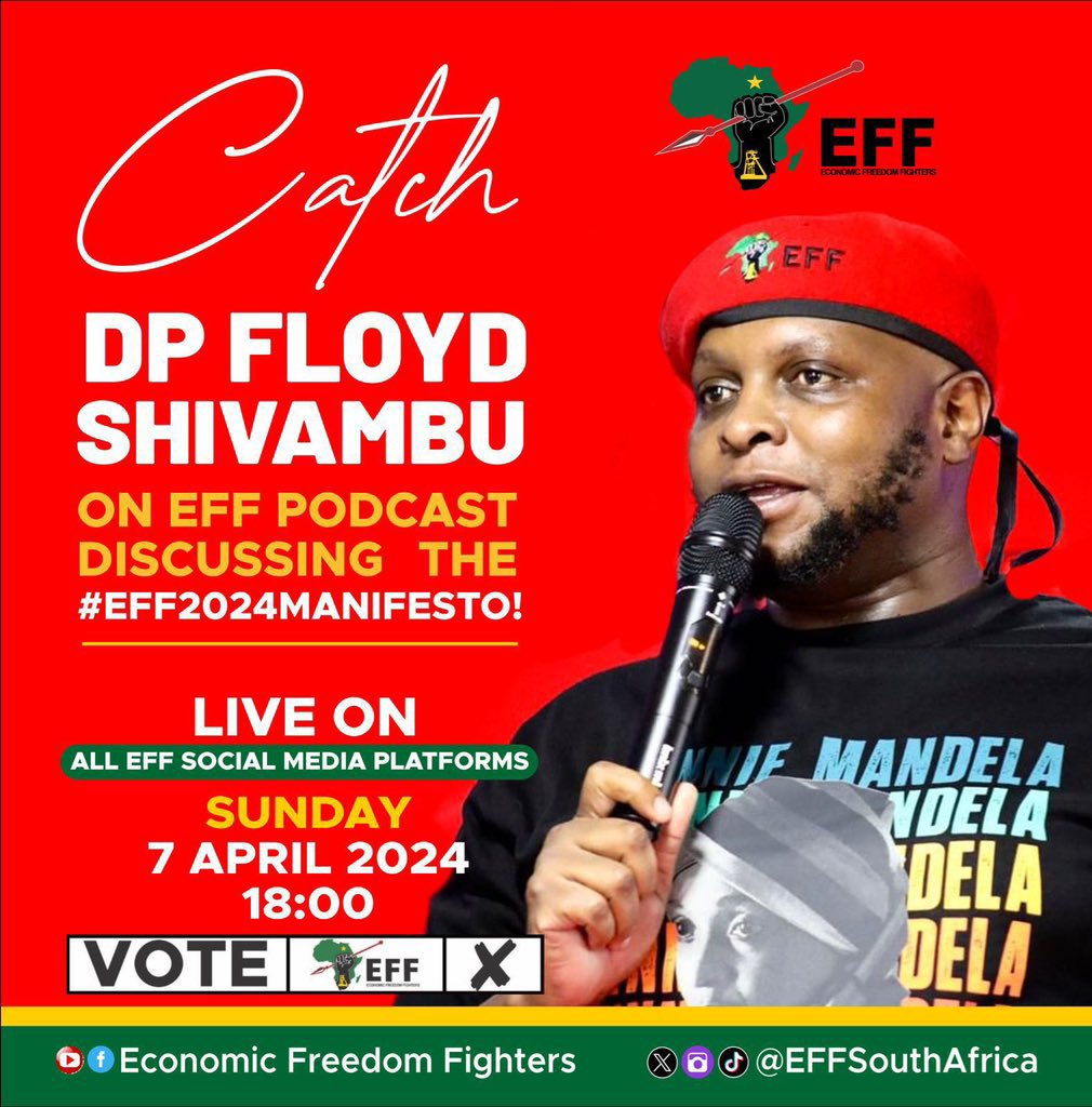 MapulaMokgosang's tweet photo. Fighters dipolelo ke mabitla. We are here 👇🏾now akere?
#EFFPodcast
#FloydShivambuOnEFFPodcast https://t.co/s3NLXWD2QC
