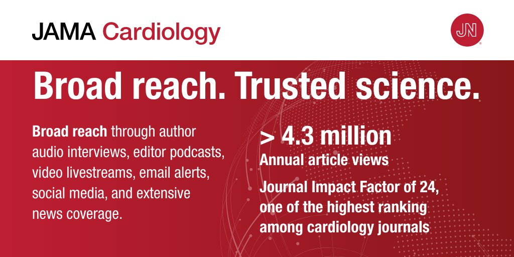 Preparing to publish research presented at #ACC24? We invite you to submit to @JAMACardio. JAMA Cardiology has over 230,000 readers each week (email alerts & social media) and more than 4 million annual article views and downloads. See our For Authors page ja.ma/3PRAJrv