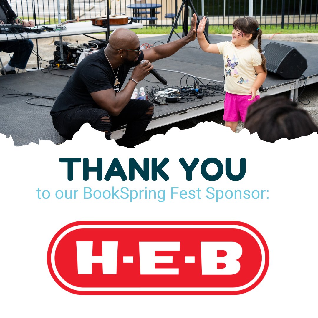 ❤️ Thank you to @heb for supporting BookSpring Fest: A Read Aloud Celebration! Reserve your free tickets now: eventbrite.com/e/bookspring-f…

#atx #austintexas #childrensevent #freeevent #literacy #nonprofit
