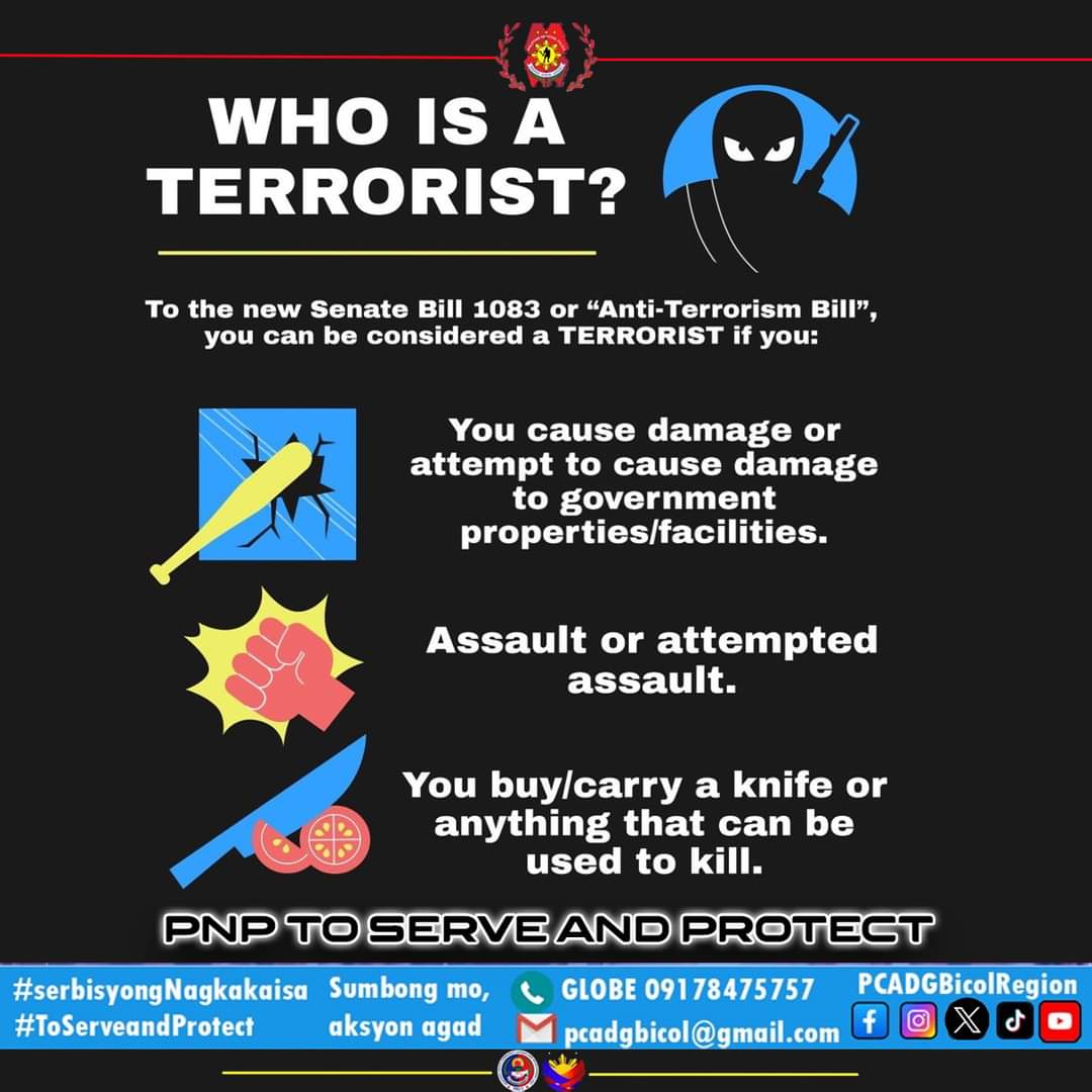 Counterterrorism: Who is a terrorist?

#PCADGBicol 
#ToServeandProtect 
#SerbisyongNagkakaisa 
#BagongPilipinas