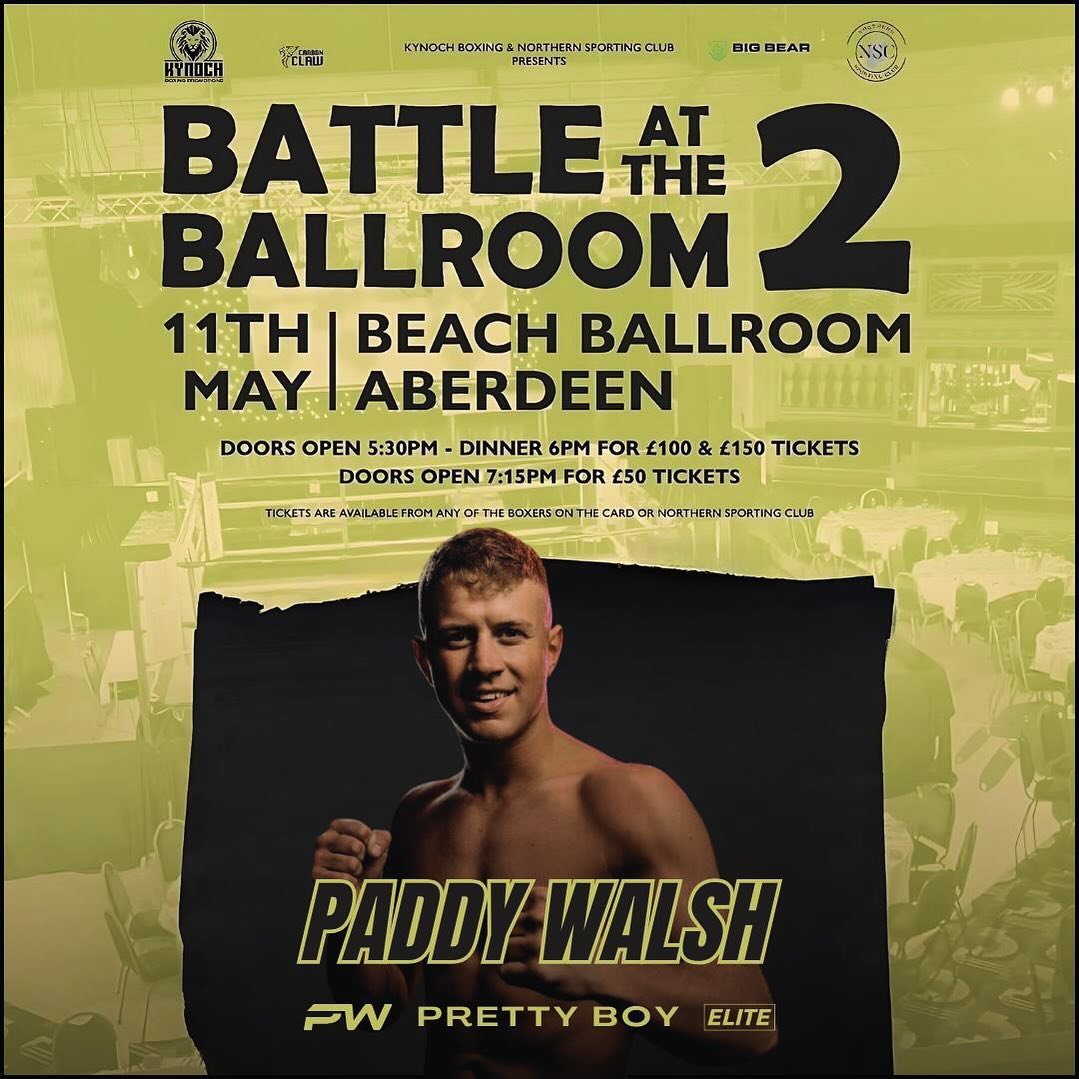 * Fight News *

Paddy Walsh returns for fight 5 as a pro

Walsh (4-0) features on the @KynochBoxing Battle at the Ballroom card in Aberdeen on the 11th May