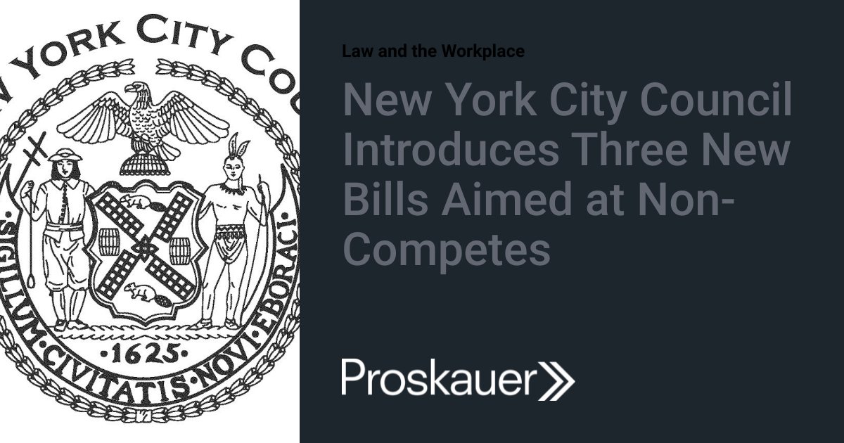 Joining the trend of legislative and regulatory hostility towards non-compete agreements, on February 28, NYC's Council introduced three new bills proposing restrictions on non-compete agreements in New York City. bit.ly/3VO0tsQ #emplaw