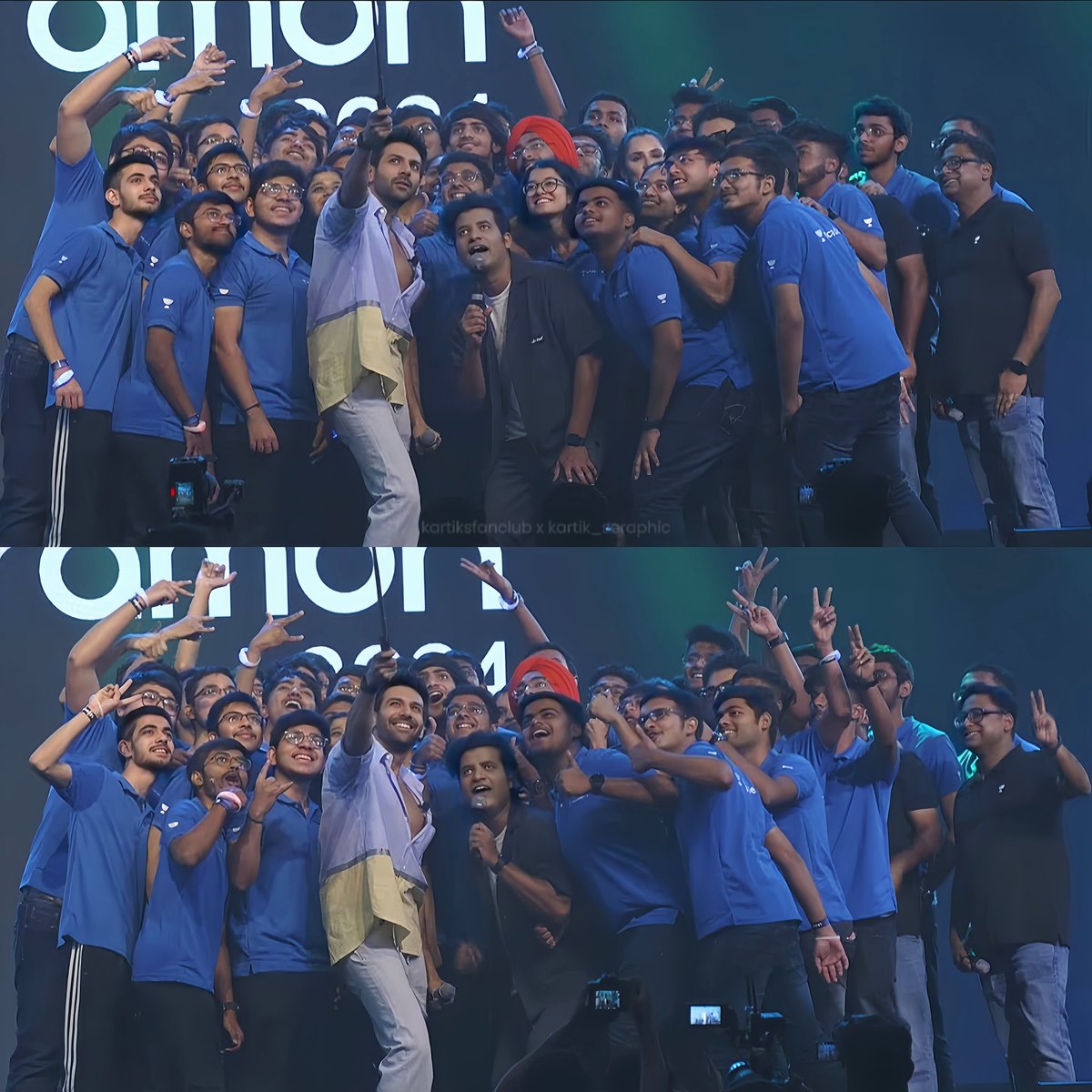 #KartikAaryan at the grand meet-up of #Unacademy Aarambh event 🥳🤩🙌🏻👑 Looks like all the toppers had a great memorable time with our Champ🥺✨