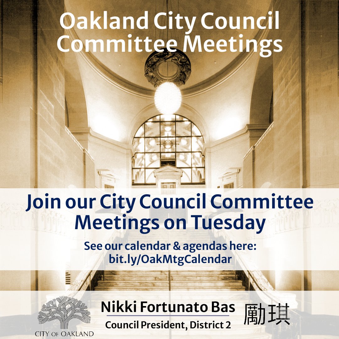 📢Heads up! Join Council Committees the week of April 8 for important policy discussions. See our calendar here: bit.ly/OakMtgCalendar 🚨Note that Life Enrichment Committee is canceled at the call of the Chair