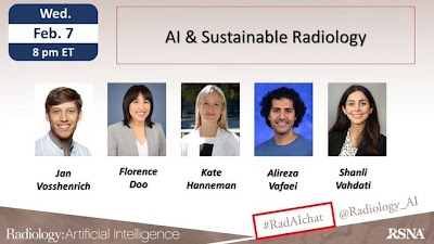 Read about the journal’s February 2024 #RadAIchat tweet chat on #AI and Sustainable Radiology pubs.rsna.org/page/ai/blog/2… @flo_doo @SadrVafaei @Voss_MD #sustainability #greenAI #ML