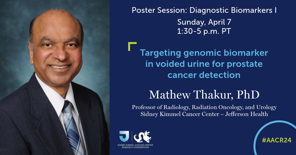 Now at #AACR24: Dr. Mathew Thakur is presenting data on a noninvasive method that detects #prostatecancer cells in urine and may predict disease severity: abstractsonline.com/pp8/#!/20272/p…