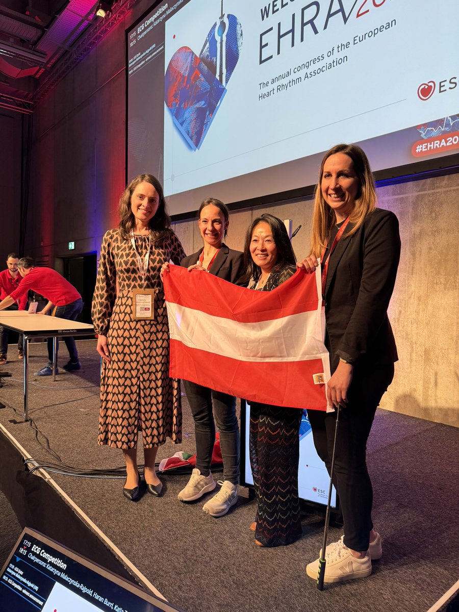 #EHRA2024 Winners of the 2024 Young EP ECG competition! 🇦🇹 Austria!!! @AnSoEberl Ursula Rohrer Taemi Yoshida @Kasia_Rajpold @EHRAPresident @DanielScherr3 @jadczyk @Raquel_Adelino