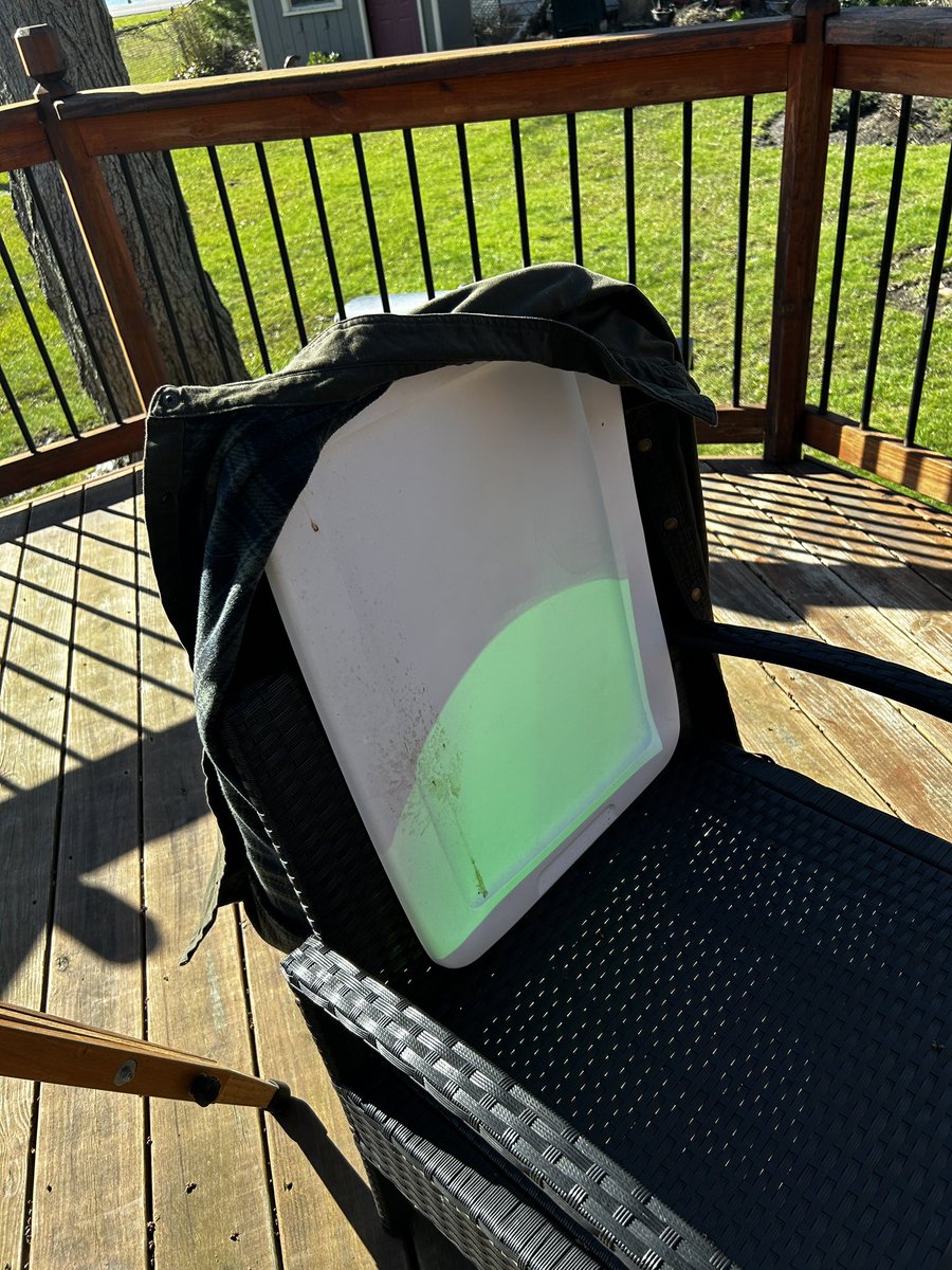 Well the Sun is ready for tomorrow’s show but will we be ready & able to see it. Testing to see if I can project it on a big screen during totally. It might look better through high clouds. May not really be worth the effort &can’t get the whole disc of the sun to project.