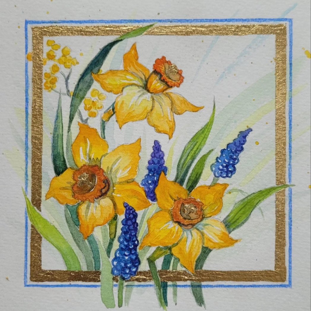 za_etss's tweet photo. Experimenting with watercolors and gold leaf to create a spring mood. Аlthough it still snows where I live
❄️🌷❄️

#aquarelle #springflowers https://t.co/32BwId71eq