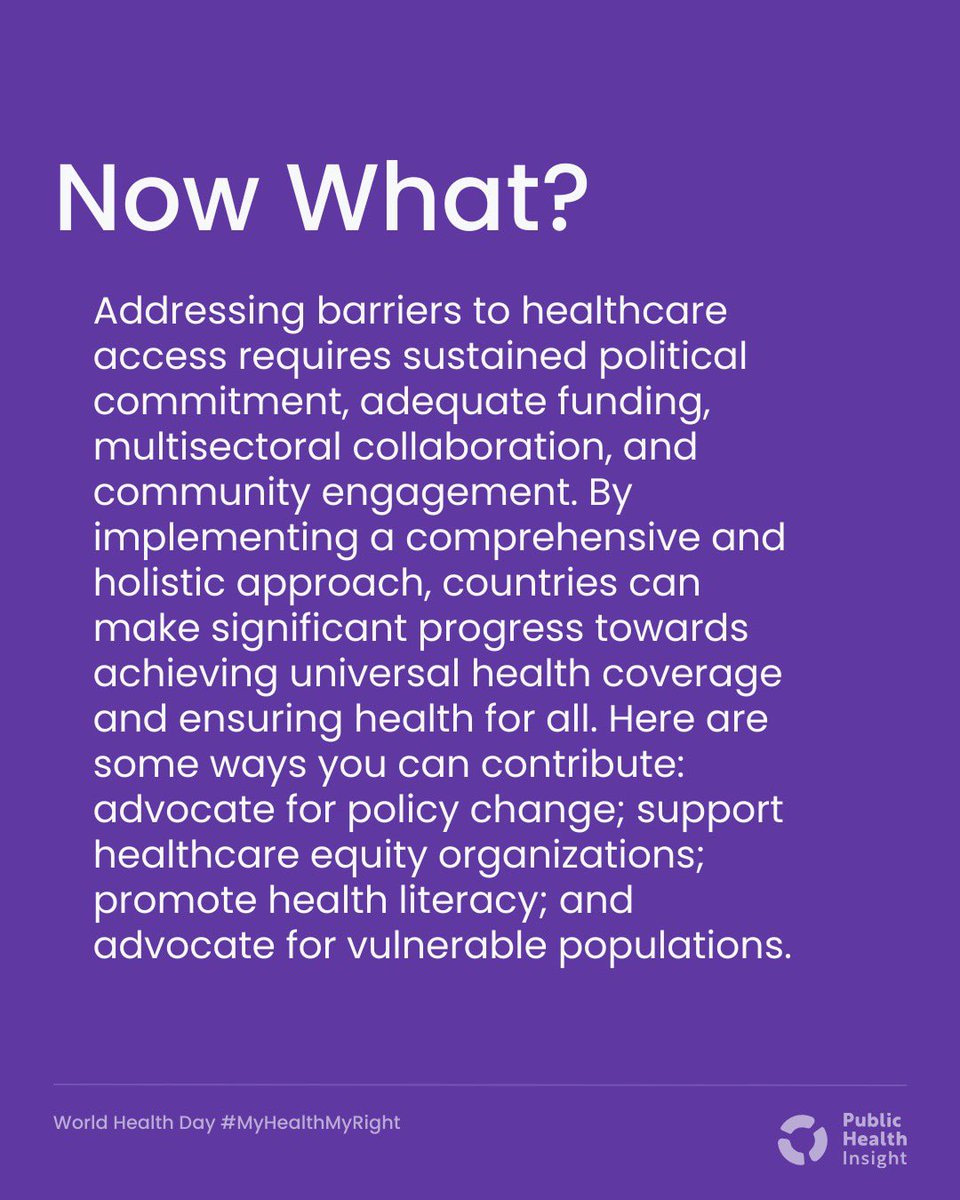 Join us on World Health Day 2024 as we advocate for equal access to healthcare, promote health literacy, and work towards building a healthier, more inclusive world. #HealthForAll #MyHealthMyRight