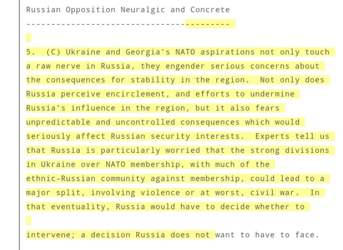 @MedvedevRussiaE CIA Director William Burns’ cable in 2008, on Ukraine and Russia.... (Released by Wikileaks)