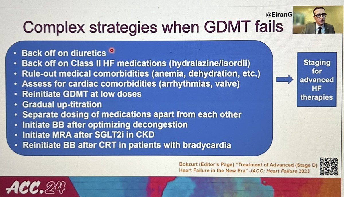 We all know that quadruple therapy is foundational in HFrEF care, but what should we do when HFrEF fails? Multiple strategies exist. Don’t give up on GDMT! #ACC24