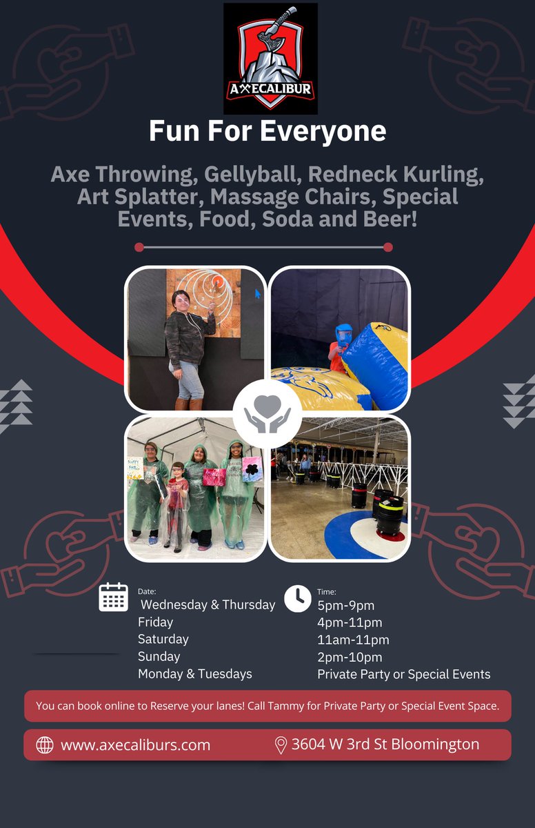 Axecalibur2022's tweet photo. @citybloomington Come have some fun while you’re here at Axecalibur! https://t.co/bHemcwRu4P