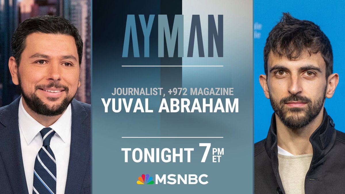 TONIGHT AT 7: The investigative journalist and filmmaker who broke the story about the IDF's use of artificial intelligence in Gaza. @yuval_abraham joins @AymanM tonight.