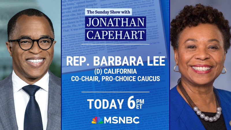 TODAY: Florida's Supreme Court allows Gov. Ron DeSantis's six-week abortion ban to take effect on May 1st. @RepBarbaraLee discusses what this decision means for reproductive rights battles and shares her take on Trump's position on abortion, at 6 pm ET on the #SundayShow #MSNBC