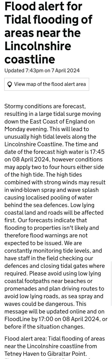 ⚠️ Flood Alert 🌊 #LincolnshireCoast