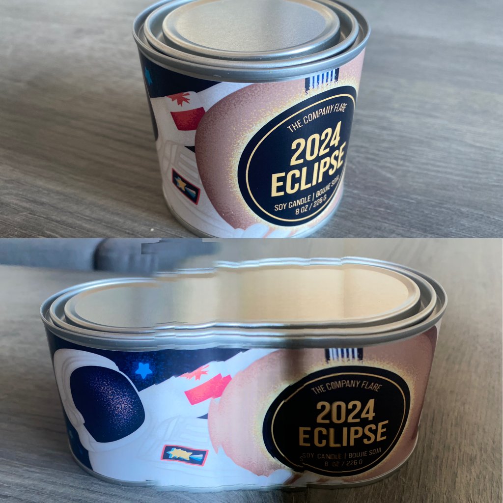 I tried the Panorama feature to show all sides of the cool eclipse candle these nice folks made for me. What do you think? thecompanyflare.com