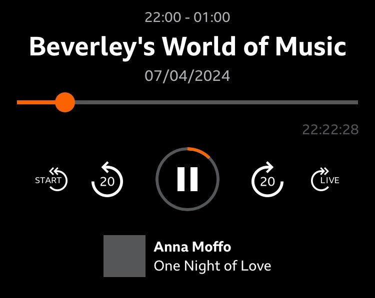 @worldofmusicBH @BBCRadioWales @BBCSounds And speaking of beautiful — thank you for playing this divine recording. 🥰 #AnnaMoffo #WarmGlow