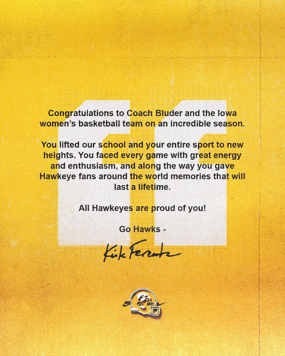 A season to remember. Thank you @IowaWBB ⚫️🟡 #Hawkeyes